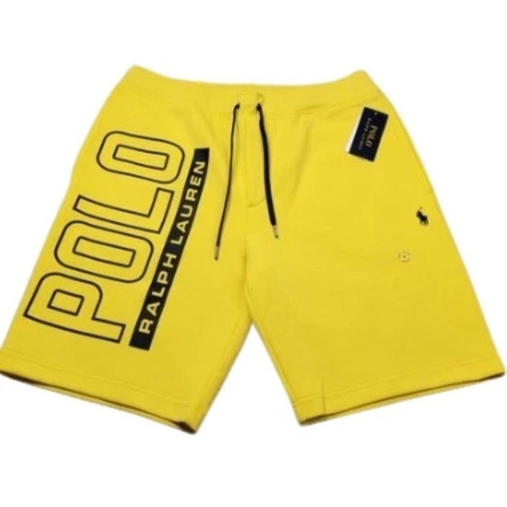 Polo Ralph Lauren Men's Yellow‎ Big & Tall Polo Logo Tech Knit Shorts, 2XLT